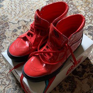 David Bowie Platform Vans Patent Red